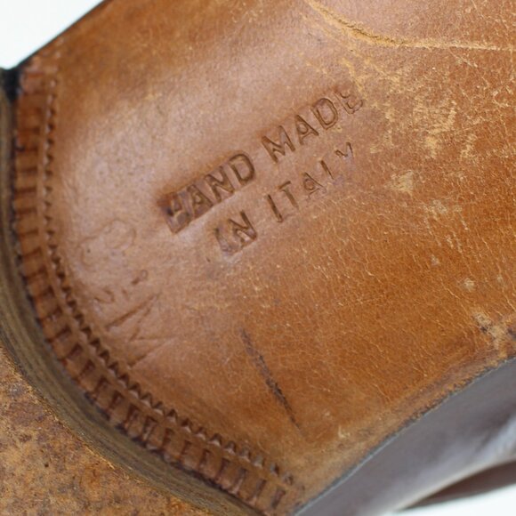 Vintage Bruno Magli Leather Ostrich Detail Loafers (US 8.5) - Picture 9 of 9